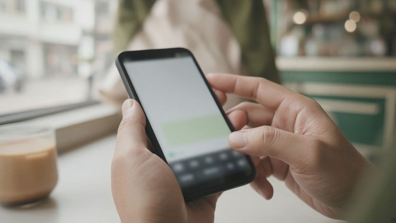 Illustrative photo: writing an experience on a phone